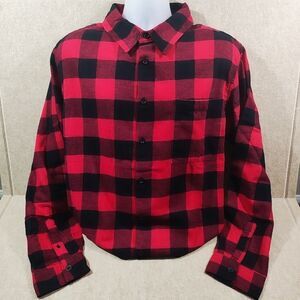 Flannel Button Down Long Sleeve Shirt -Q